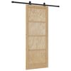 vidaXL Drzwi przesuwne Naturalny i czarny 86 x 211 cm