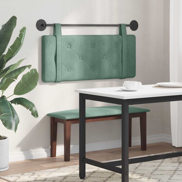 vidaXL Wisząca Głowa Zielony morski 110 x 55 x 5 cm Aksamit