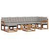 vidaXL Zestaw sof na zewnątrz z poduszką 8 pcs Naturalny i Jasny Szary