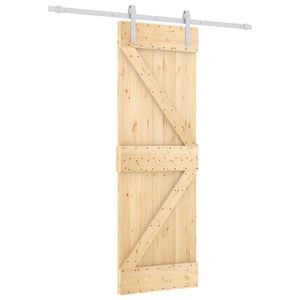 vidaXL Drzwi przesuwne Naturalne i białe 70 x 210 cm