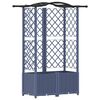vidaXL Podniesione ł&oacute;żko z kratką i dachem Szary 122 x 40 x 141 cm PP