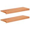 vidaXL Nakładki na schody 2 szt. 80 x 30 x 2 cm Lakier Drewno bukowe