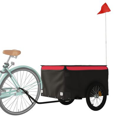 vidaXL Przyczepka rowerowa, czarno-czerwona, 45 kg, żelazo