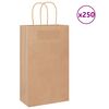 vidaXL Torby papierowe 250 szt. z uchwytami Brązowe 21x11x36 cm