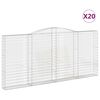 vidaXL Kosze gabionowe, 20 szt, 400x30x180/200cm, galwanizowane żelazo