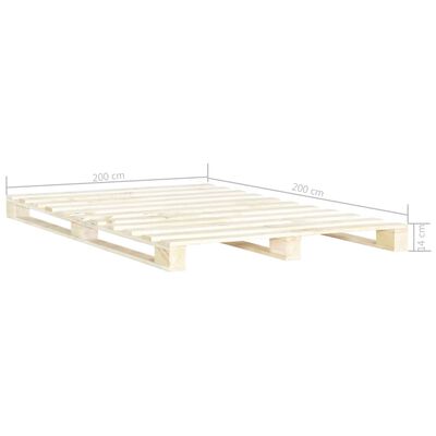vidaXL Rama łóżka z palet, lite drewno sosnowe, 200 x 200 cm