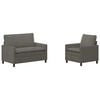 vidaXL Zestaw Sof 2 pcs jasnoszary tkanina