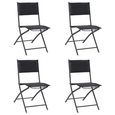 vidaXL Składane krzesła ogrodowe, 4 szt., stal i textilene