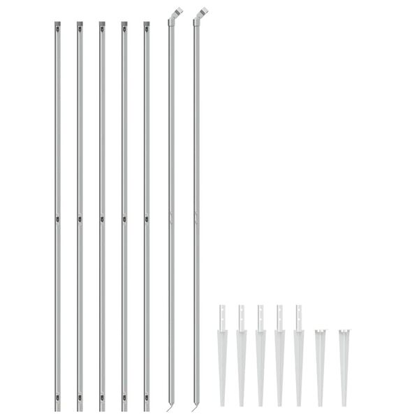 vidaXL Ogrodzenie z siatki, z kotwami, srebrne, 1,6x10 m