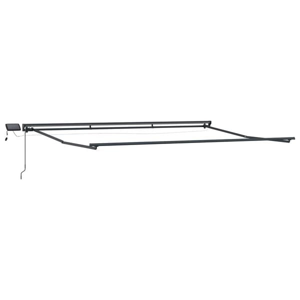 vidaXL Ręczny ramowy zewnętrzny markizowy z LED Antracyt 4,5 &times; 3,5 m