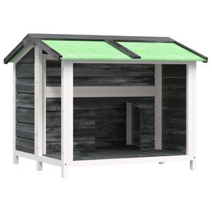 vidaXL Buda dla psa, szara, 96x87x80,5 cm, drewno sosnowe