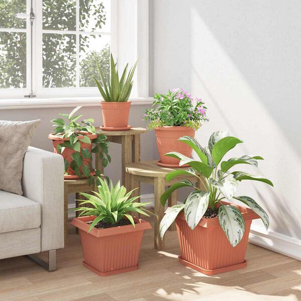 vidaXL Kwadratowa doniczka na kwiaty 24 pcs Czerwony ceglasty