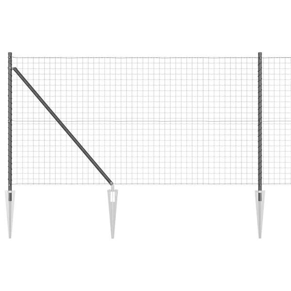 vidaXL Ogrodzenie z słupkiem Szary 1 x 10 m Stal i PVC