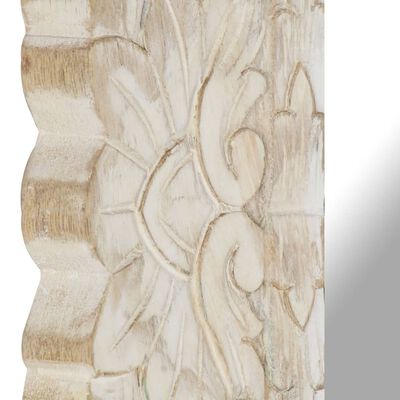 vidaXL Lustro z białą ramą z litego drewna mango, 50 x 50 cm