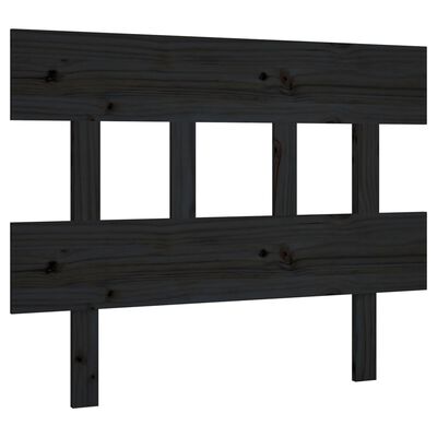vidaXL Wezgłowie łóżka, czarne, 103,5x3x81 cm, lite drewno sosnowe