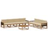 vidaXL Zestaw sof na zewnątrz z poduszką 8 pcs Naturalny i Beżowy
