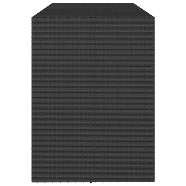 vidaXL Stolik barowy ze szklanym blatem, czarny, 185x80x110 cm