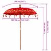 vidaXL Baliński Parasol Czerwony 185 x 185 x 260 cm