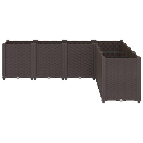 vidaXL Donica ogrodowa, brązowa, 160x160x53 cm, PP