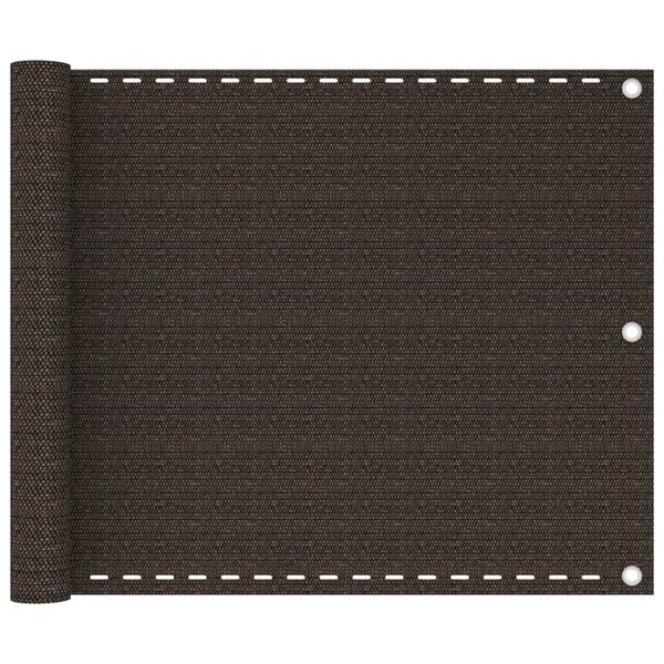 vidaXL Parawan balkonowy, brązowy, 75x500 cm, HDPE