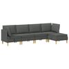 vidaXL Zestaw mebli do salonu z poduszką 5 pcs ciemnoszary tkanina