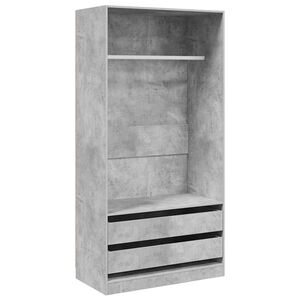 vidaXL Szafa, szarość betonu, 100x50x200 cm, materiał drewnopochodny