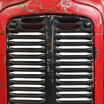 vidaXL Stolik barowy traktor, drewno mango, czerwony, 60x150x107 cm