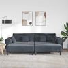 vidaXL Sofa z poduszką 3 pcs Ciemnoszary Aksamit