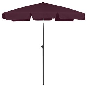 vidaXL Parasol plażowy, bordowy, 180x120 cm