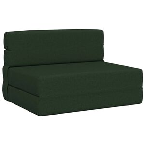 vidaXL Składana Sofa Ł&oacute;żko Ciemnozielony 70 x 72 x 60 cm tkanina