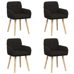 vidaXL Krzesła jadalne 4 pcs Boucl&eacute; Czarny 59 x 57 x 85 cm