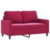 vidaXL Sofa 2-osobowa, winna czerwień, 120 cm, tapicerowana aksamitem