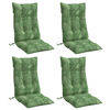 vidaXL Poduszki na krzesła z wysokim oparciem, 4 szt., wz&oacute;r w liście