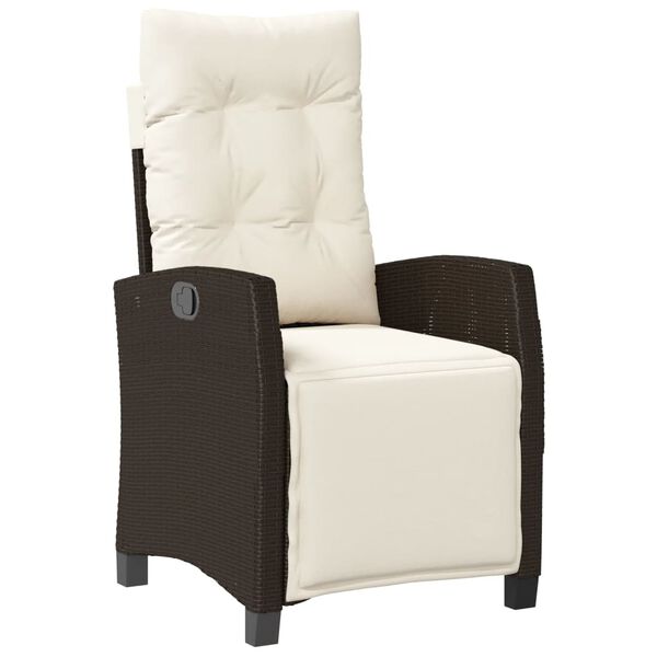 vidaXL 5-cz. zestaw mebli ogrodowych z poduszkami, brązowy, polirattan