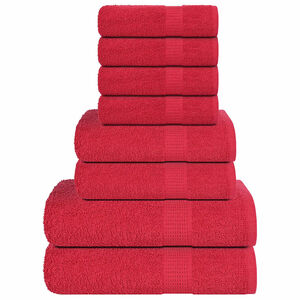 vidaXL 8-cz. zestaw ręcznik&oacute;w, FROGN, czerwony, 360 g/m&sup2;