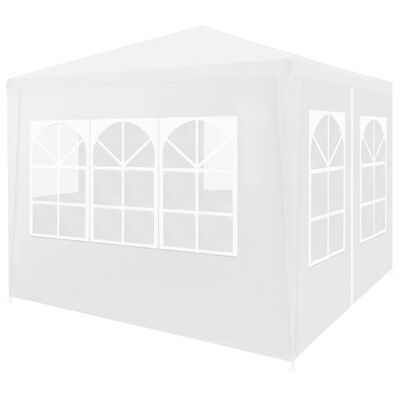 vidaXL Ścianki boczne do namiotu, 2 szt., z oknem, białe