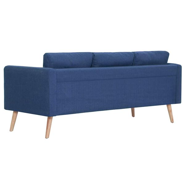 vidaXL 3-osobowa sofa tapicerowana tkaniną, niebieska