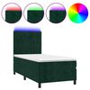 vidaXL Ł&oacute;żko kontynentalne z materacem i LED zielony aksamit 100x200cm
