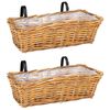 vidaXL Hanging Planter Kosz 2 pcs Brązowy 48 x 22 x 15 cm Rattan Lacak