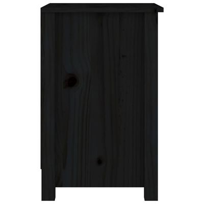 vidaXL Szafka nocna, czarna, 40x35x55 cm, lite drewno sosnowe