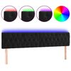 vidaXL Zagł&oacute;wek do ł&oacute;żka z LED, czarny, 180x7x78/88 cm, aksamit