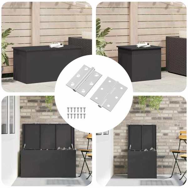 vidaXL Zawias 2 pcs Srebrny 50 x 38 x 1,3 mm Stal