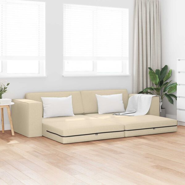 vidaXL Sofa Bed 200cm Kremowy tkanina