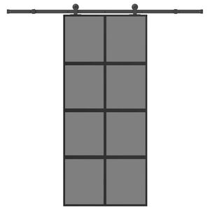 vidaXL Drzwi przesuwne z osprzętem, 90x205 cm, szkło i aluminium