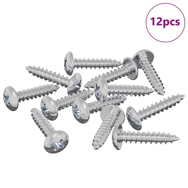 vidaXL Wkręty Drewniane 12 pcs Srebrny M3,5 x 20 mm Stal