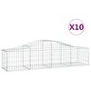 vidaXL Kosze gabionowe, 10 szt, 200x50x40/60 cm, galwanizowane żelazo