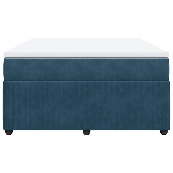 vidaXL Ł&oacute;żko kontynentalne z materacem, niebieskie, aksamit, 140x190cm