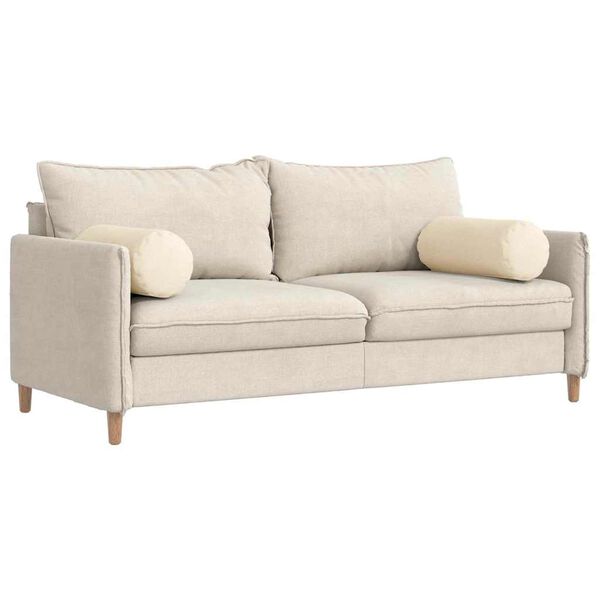 vidaXL Poduszki Wałkowe 2 pcs Kremowy &Oslash; 25 x 70 cm Tkanina sztruksowa