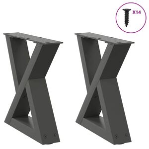 vidaXL Nogi do stolika kawowego 2 szt. Antracyt 30x(30-31,3) cm Stal