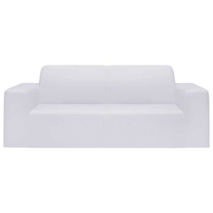 vidaXL Elastyczny pokrowiec na sofę 2-osobową, biały, dżersejowy